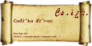 Csóka Áron névjegykártya