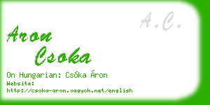aron csoka business card